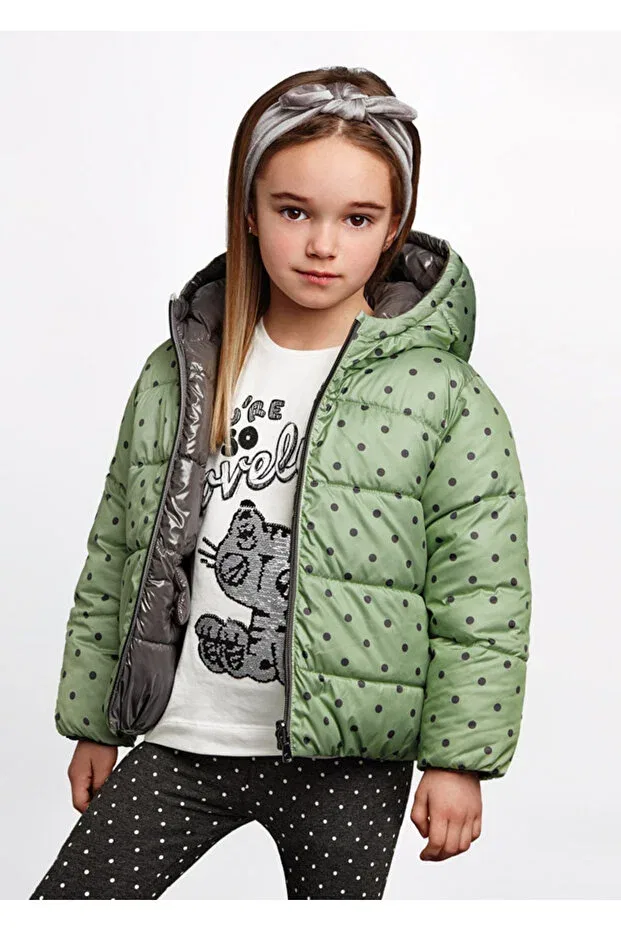 Детское зимнее пальто для девочек с капюшоном Mayoral, Mint Green