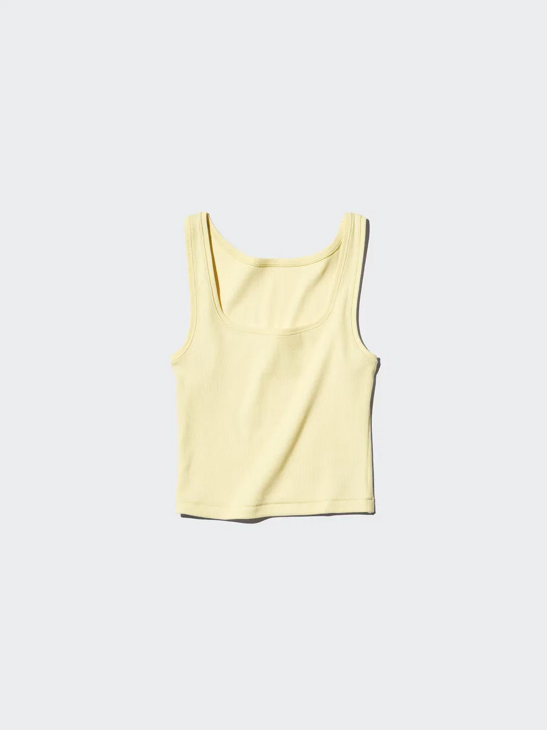 Топ Uniqlo, укороченный, с квадратным вырезом, желтый — фото 4