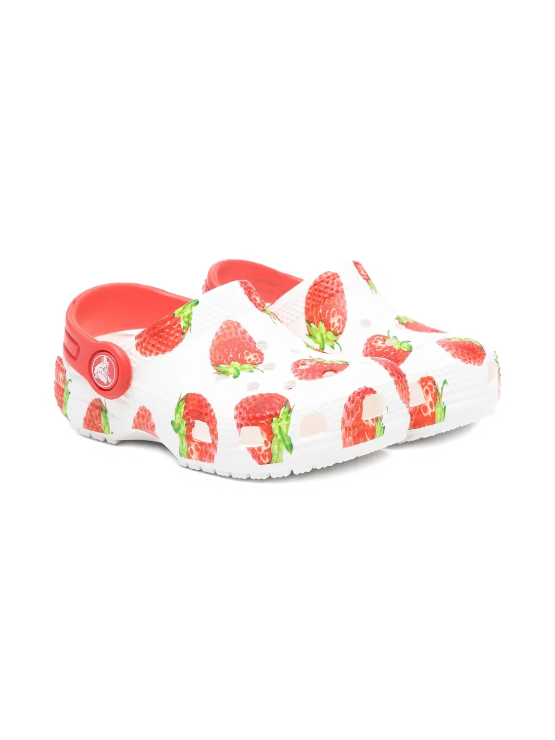 Клоги с принтом клубники Crocs, белый
