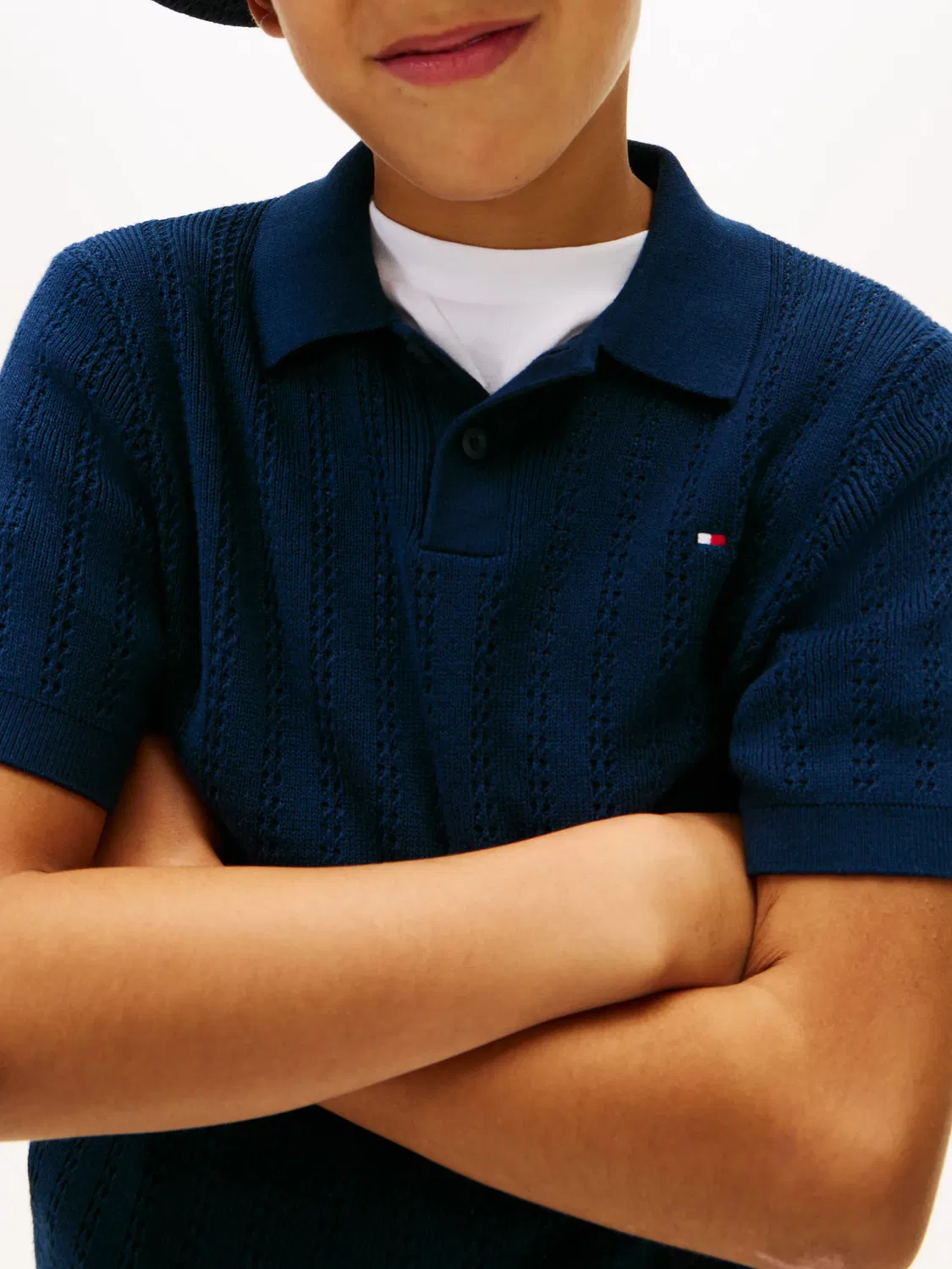 Детский джемпер для мальчиков с ажурным узором Tommy Hilfiger, Azul — фото 3