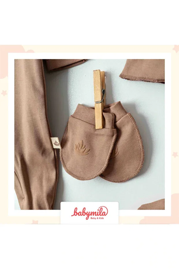 Детский комплект одежды для новорожденных органический хлопковый Eslenza, Brown — фото 4