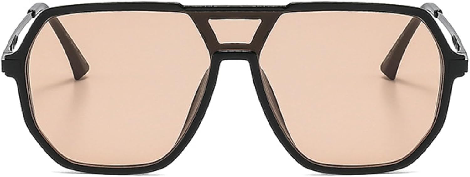 

Роскошные металлические панк-солнцезащитные очки квадратной формы «пилот» для женщин и мужчин, дизайнерские цельные солнцезащитные очки коричневого цвета, модные женские очки цвета шампанского mincl, Champagne