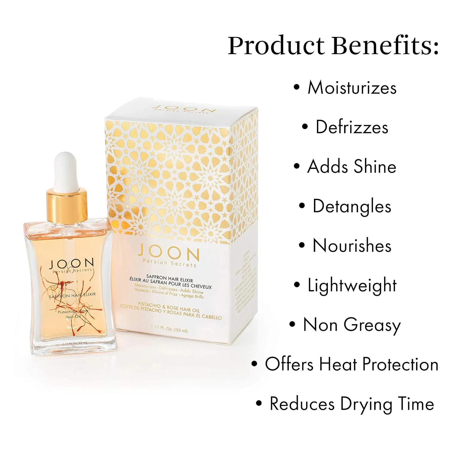 Набор Joon Moisturizing Trio Set | 30 мл эликсира для волос с шафраном, 30 мл шампуня и кондиционера с шафраном и розой — фото 3