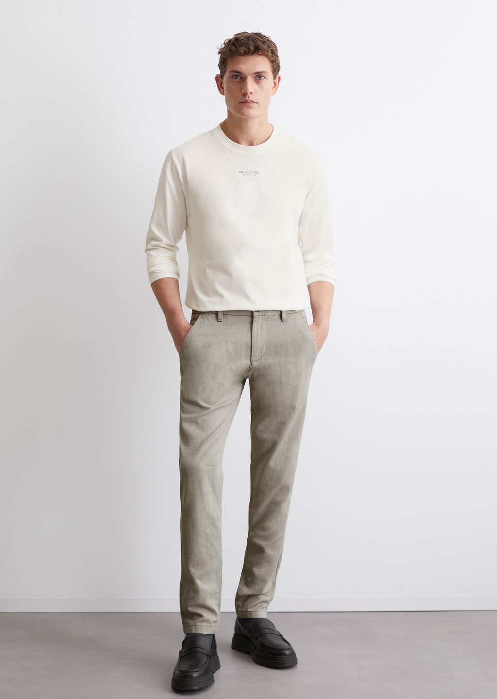 

Топ с длинными рукавами LOGO AT CENTRE FRONT NECK Marc O'Polo, молочный
