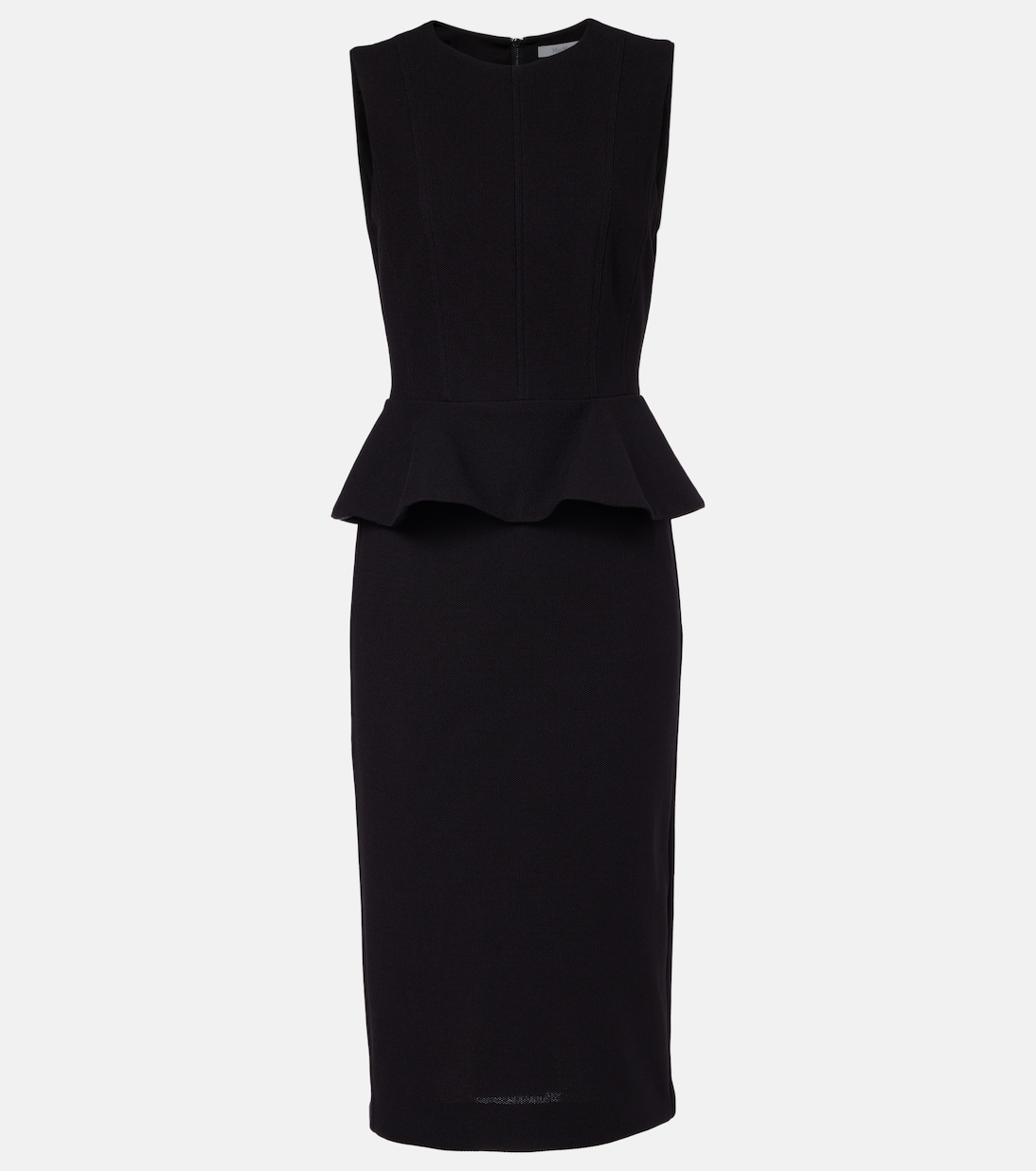 

Космическое платье-пеплум из джерси миди Max Mara, черный