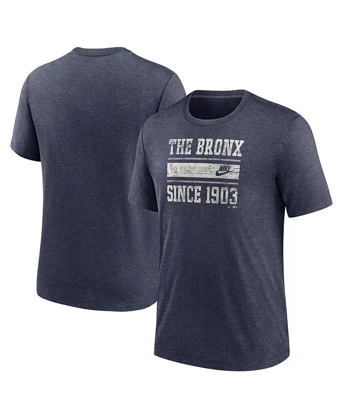 

Мужская футболка Heather New York Yankees Cooperstown Collection Local Stack Tri-Blend Nike