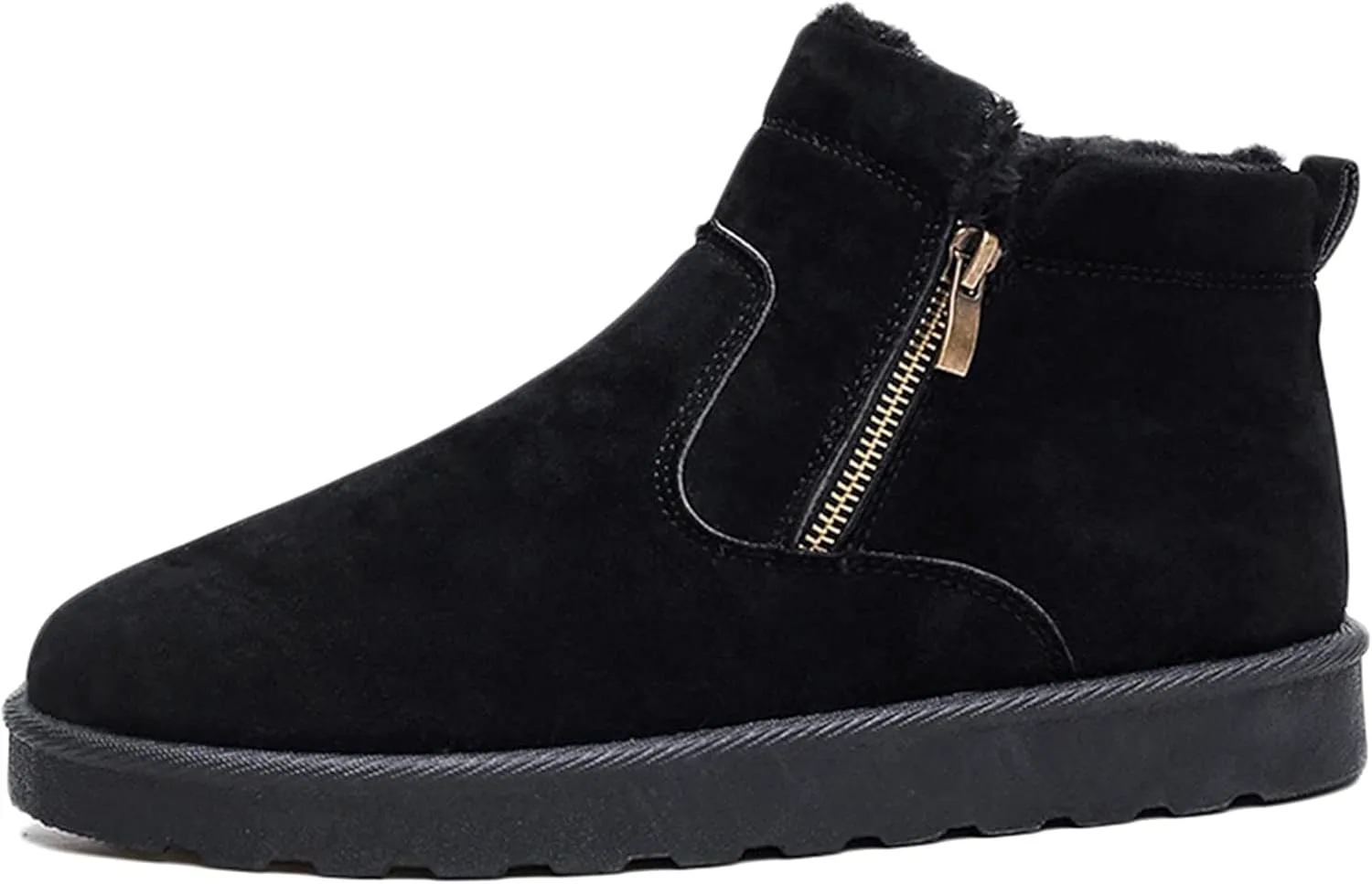 

Мужские зимние сапоги Yiozoi для снега, ветрозащитные, высокие, для прогулок на открытом воздухе, на шнуровке, с боковой молнией, нескользящие, удобные, повседневные, теплые, до щиколотки, черный