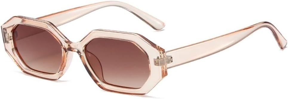 

Модные солнцезащитные очки в форме маленького многоугольника и квадрата для женщин, с градиентными линзами, защитой от УФ-излучения UV400, в стиле ретро для мужчин. Солнцезащитные очки с линзами цвета "чай" SKFGNX, Champagne Tea