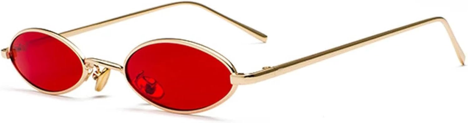 

Солнцезащитные очки с защитой от УФ-излучения UV400 | Красные, маленькие, овальные, круглые, металлические | Для женщин и мужчин, для занятий спортом на открытом воздухе и вождения DSVIGF, C1 Gold-red
