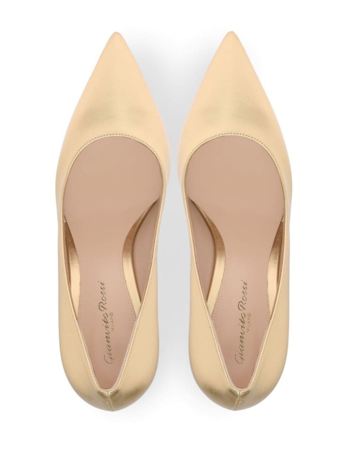 Gianvito Rossi туфли с заостренным носком, золотой — фото 3