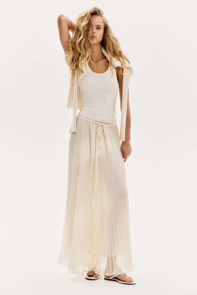 

Плиссированная юбка макси H&M, бежевый