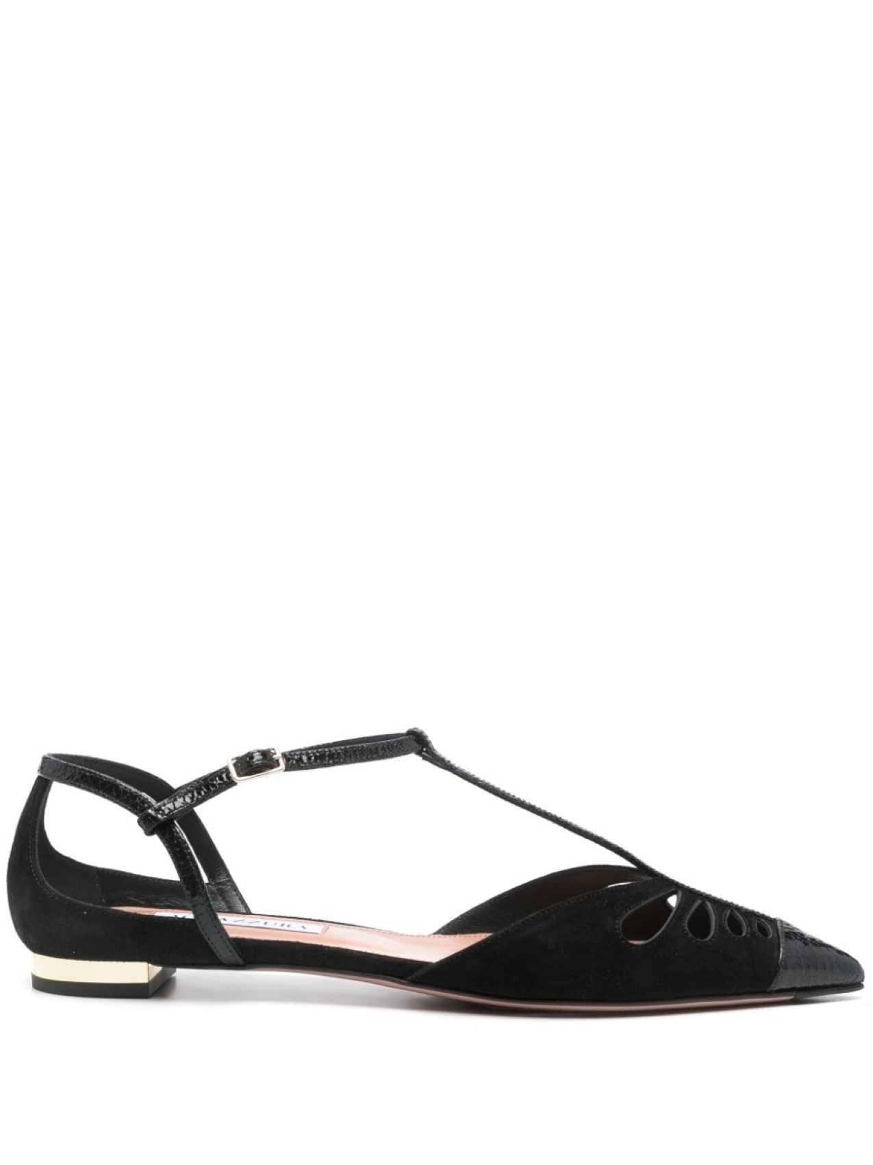Aquazzura балетки Camille на плоской подошве, черный
