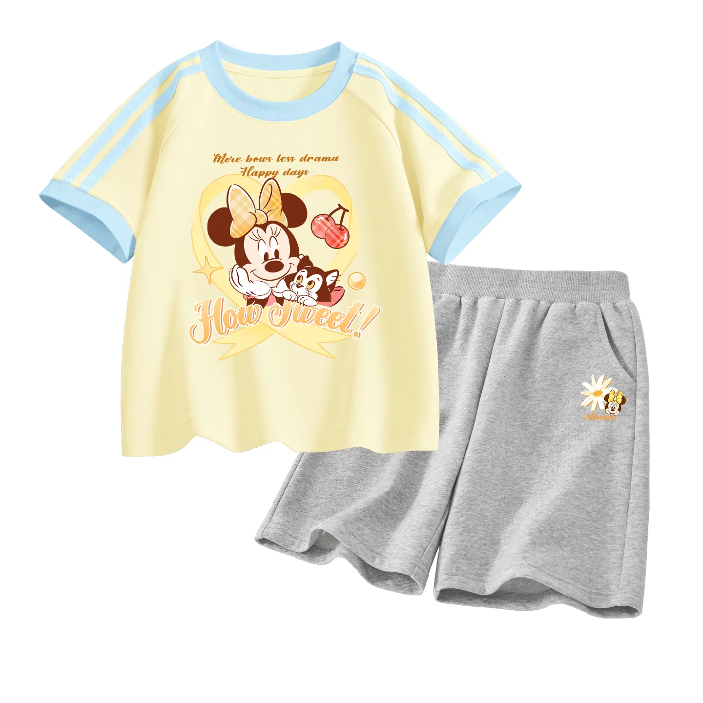 Детский спортивный костюм Casual Sportswear 2 Piece Set Disney, Dishy Honey Match Yellow+Di Fensheng Flower K Gray