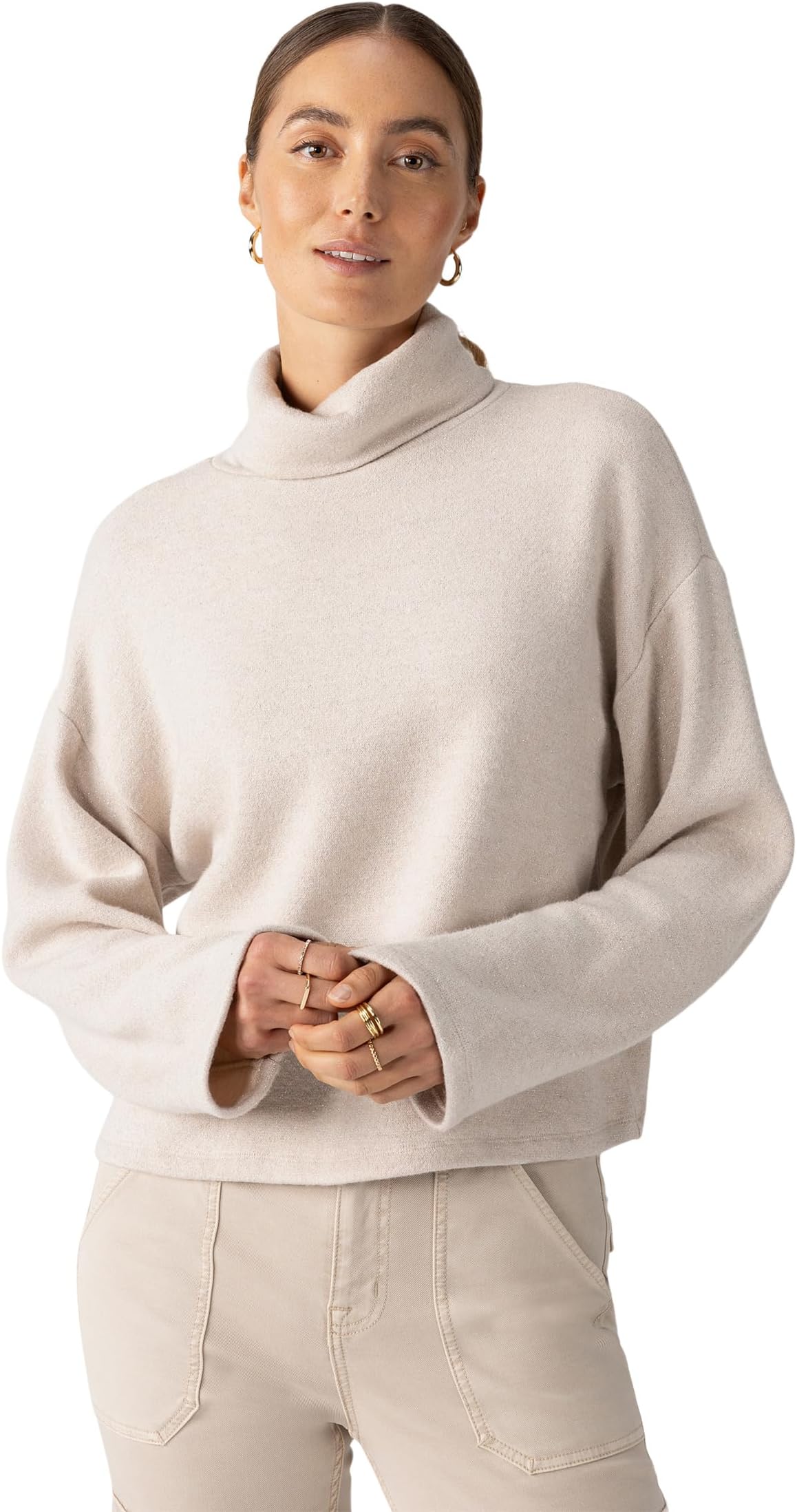 

Свитер Sanctuary Cozy Lurex Popover, цвет Coconut Smoke