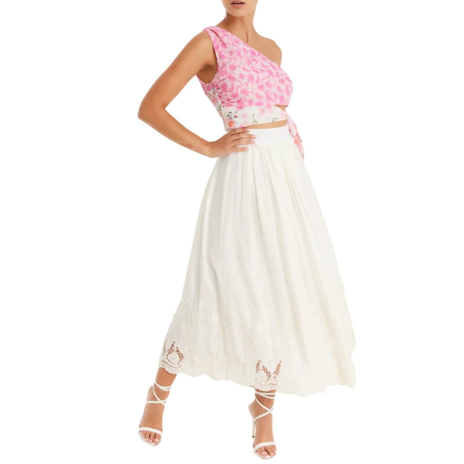 

Топ на одно плечо Lulu из смеси растительных мотивов ALLISON NEW YORK, цвет botanic blend