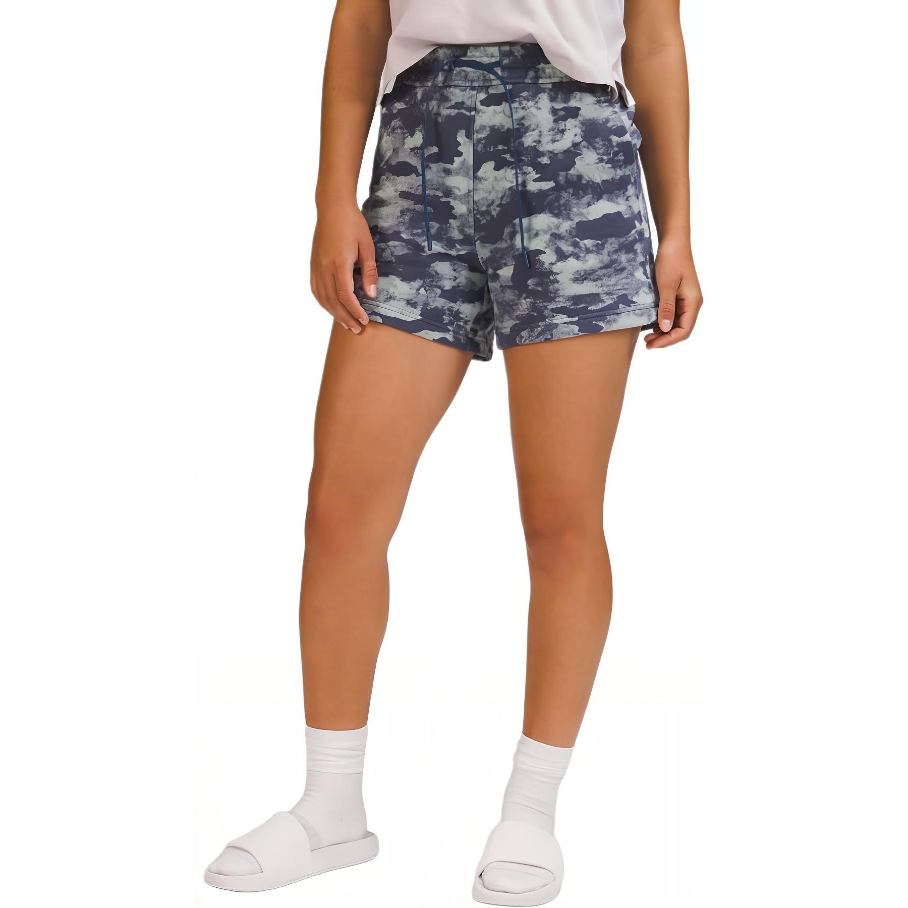 

Lululemon Лаунджфул хай райз шорты 4" повседневные шорты женские camouflage blue