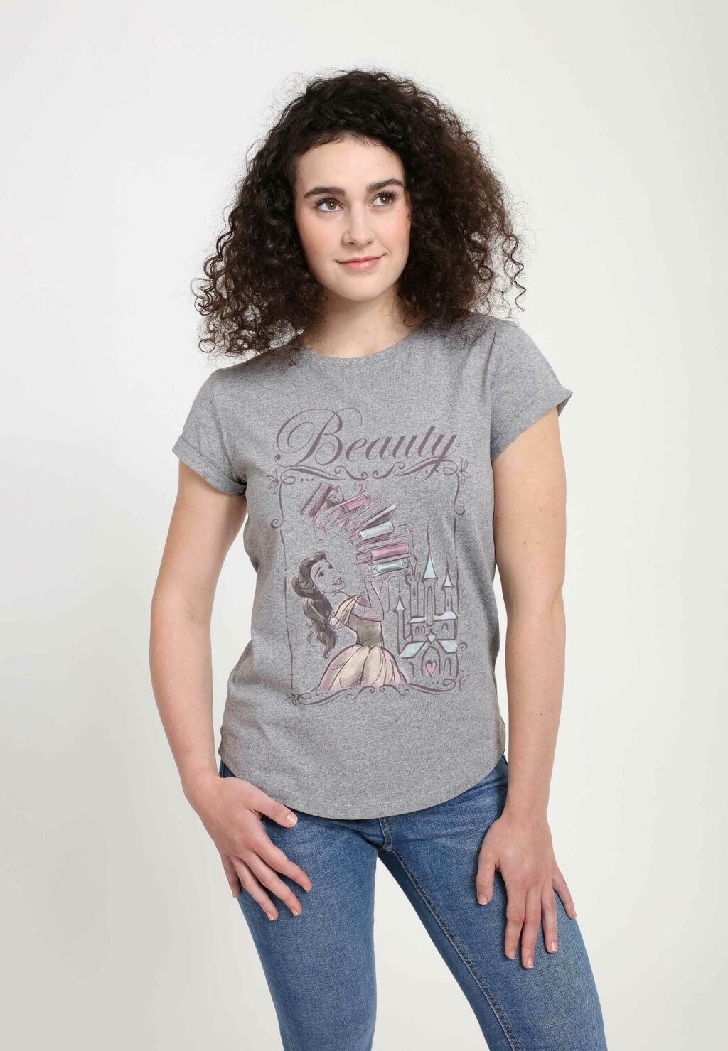 

Футболка с принтом BEAUTY & THE BEAST BEAUTY BOOKS Disney, цвет Mottled Light Grey