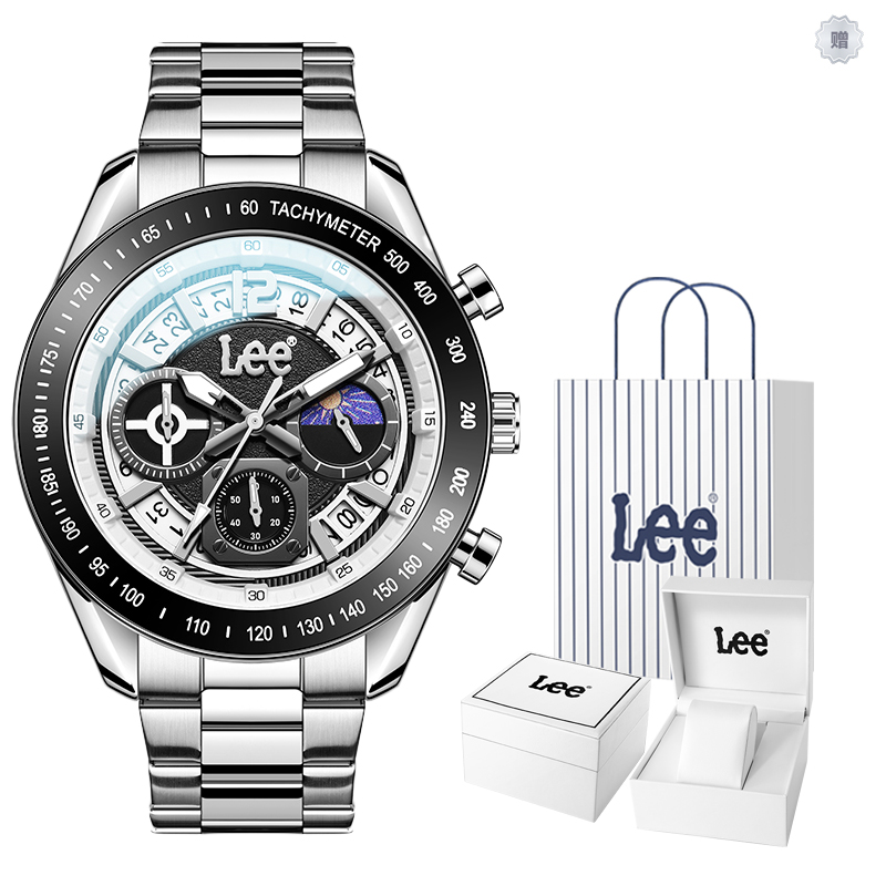 

Lee Часы Wrist Watch Quartz Movement Steel Strap 42 Black Dial Men's Watch Node Holiday Classic