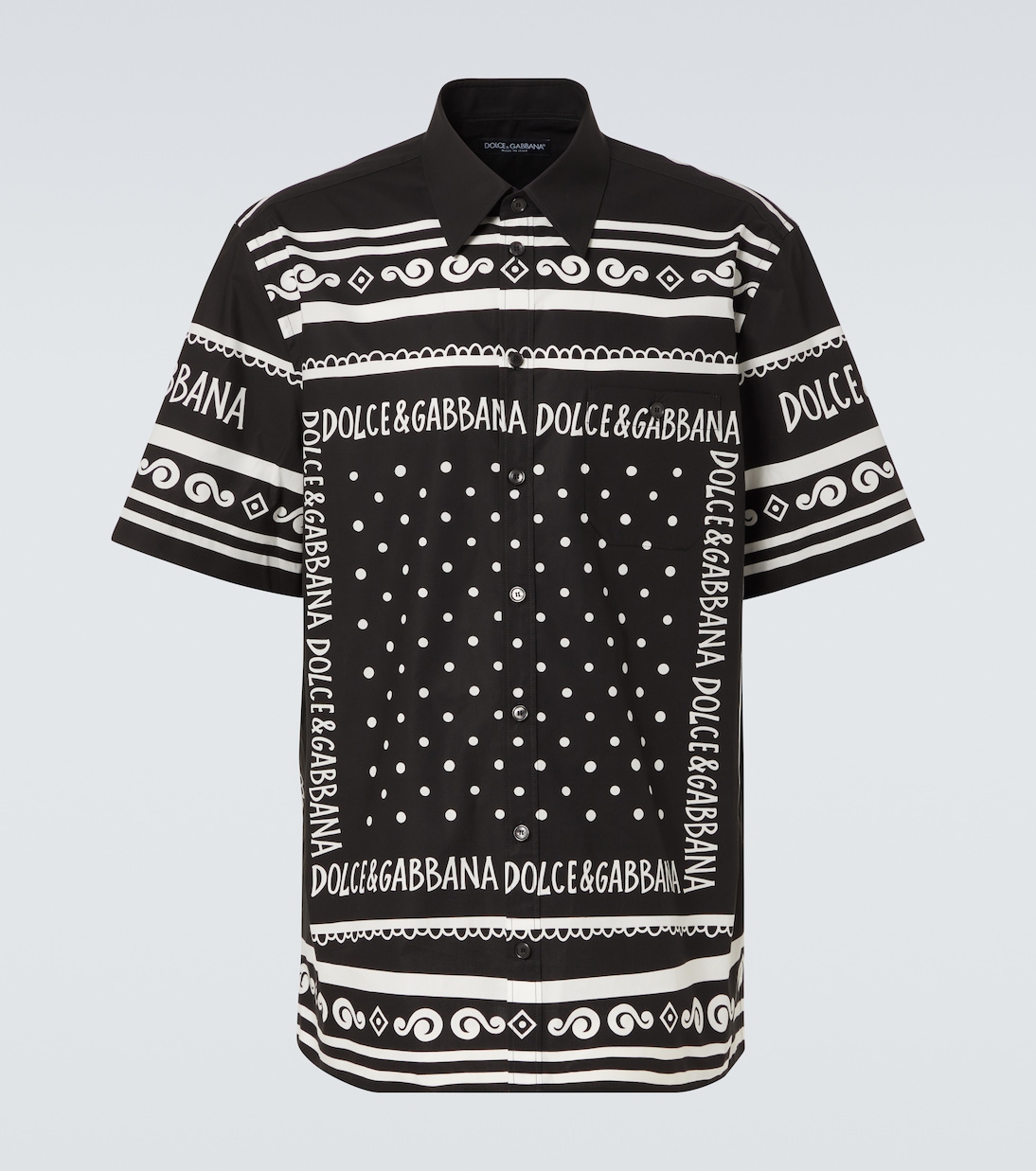 

Хлопковая рубашка с банданой Dolce&Gabbana, Bandana Bca Fdo.Nero