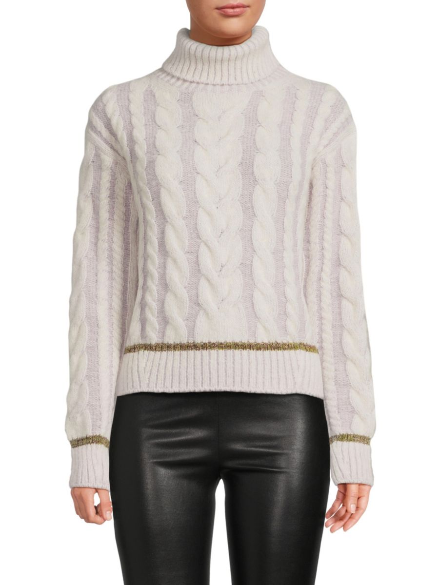 

Свитер с косовой вязкой из смеси альпаки Sonia Rykiel, цвет Lilac