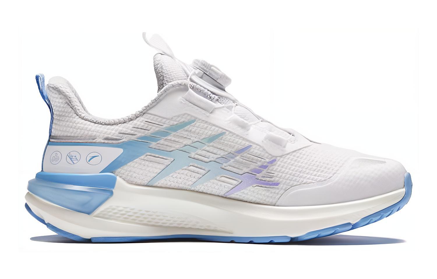 Antakids Амортизация, износостойкие низкие детские беговые кроссовки white silver blue — фото 3