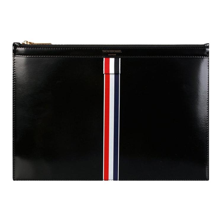 

THOM BROWNE Кожаный клатч мужской черный