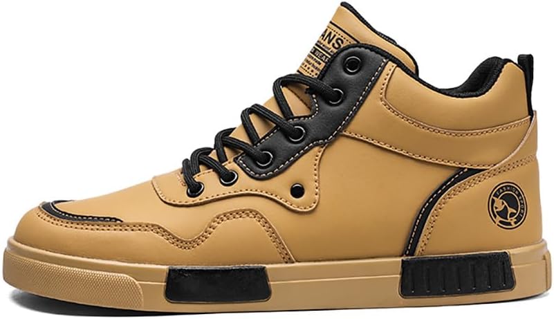 

Мужские модные повседневные высокие кроссовки Mehlvdoy из искусственной кожи на шнуровке для скейтбординга и спорта, желтый