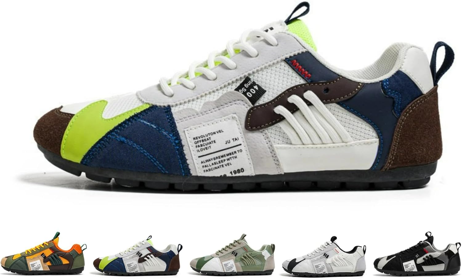 

Мужские ретро-кроссовки, дышащие, легкие, модные спортивные теннисные туфли, удобные повседневные прогулочные ботинки Macefil, белый/синий