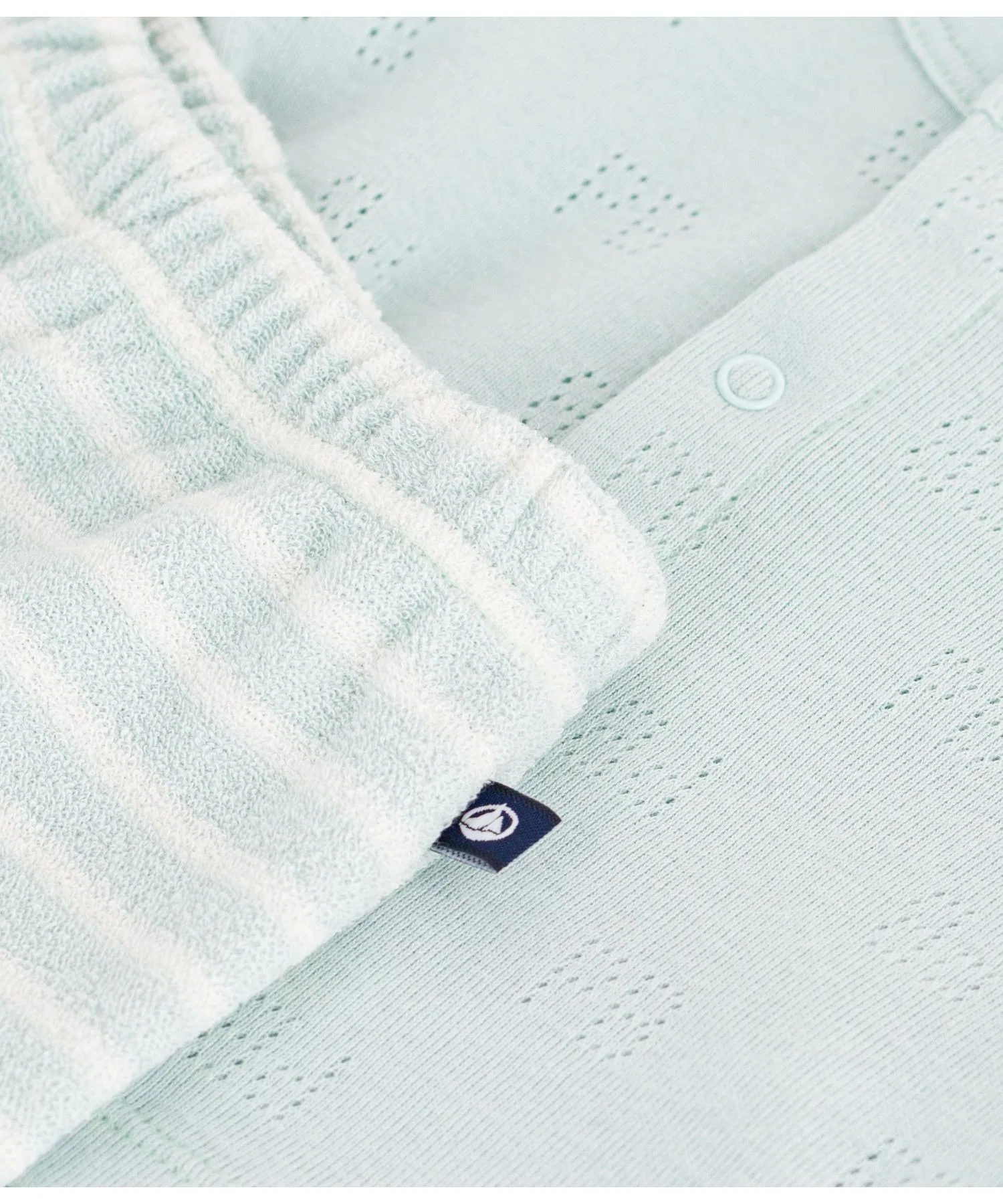 Детский комплект из хлопка Petit Bateau белый с зелёным — фото 4