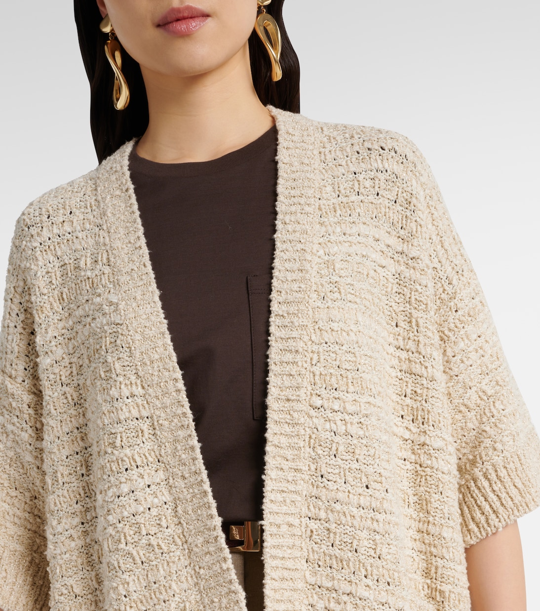 Кардиган из смесовой хлопковой ткани Max Mara, Avorio — фото 4