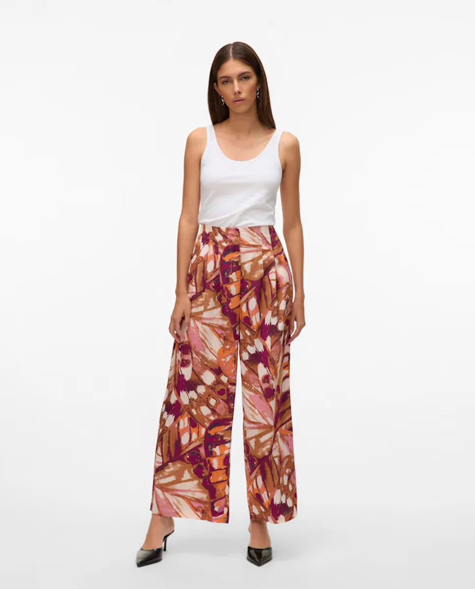 

Женские брюки широкого кроя из атласной ткани Vero Moda, мультиколор