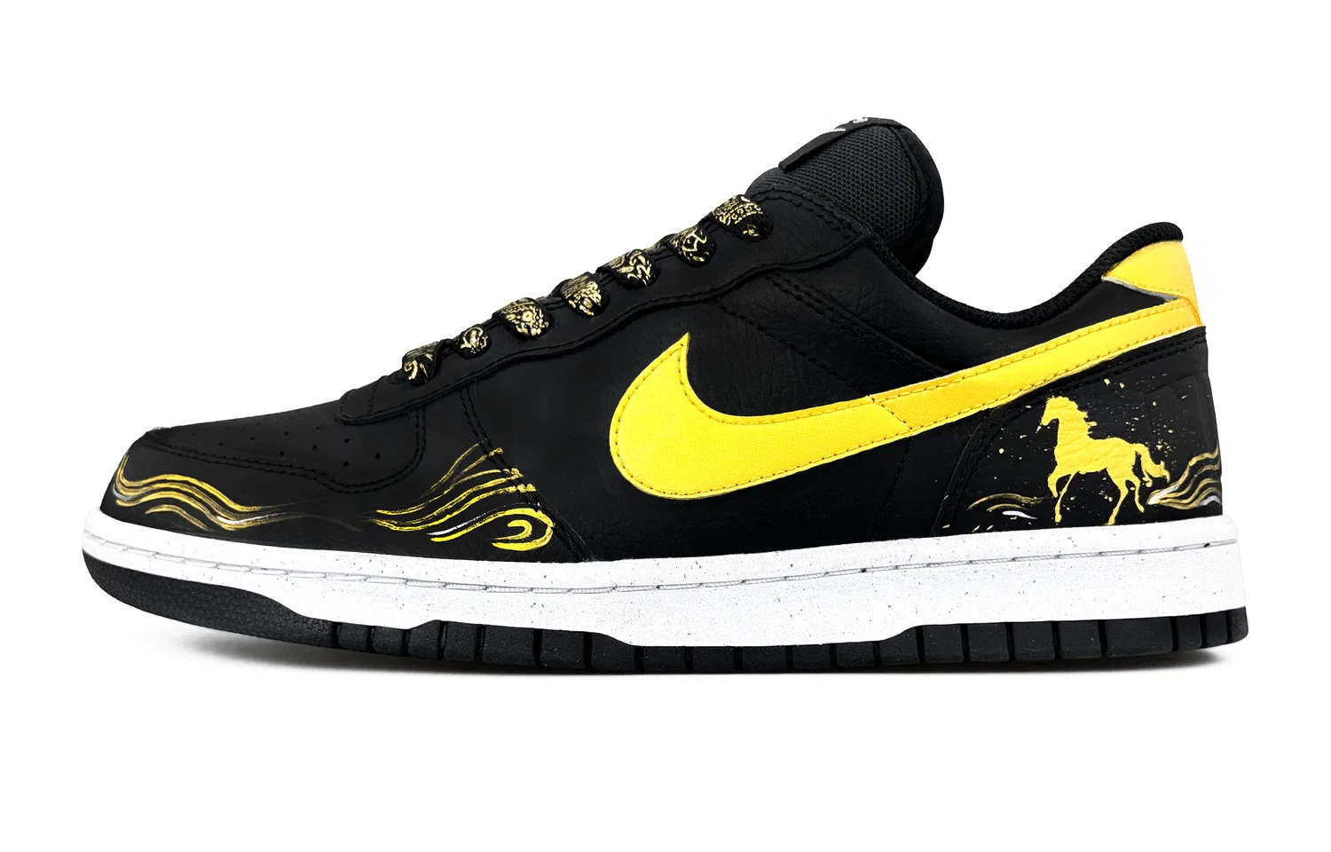 Кроссовки кеды Nike Big Low Black Gold — фото 3