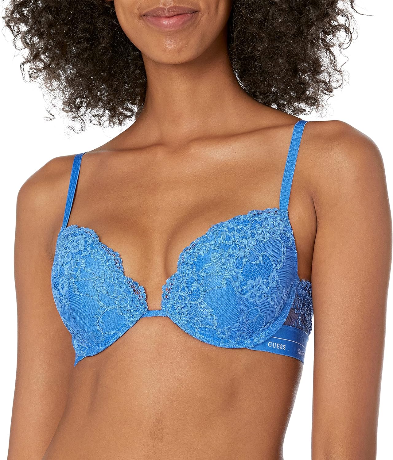 

GUESS Женский кружевной бюстгальтер Push Up, Blue
