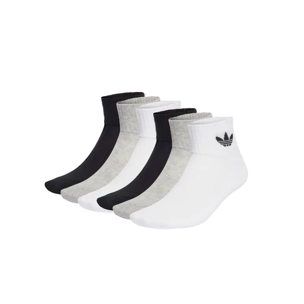 

Носки Adidas Originals Mid Ankle Socks 6 Pairs, черный/белый/серый