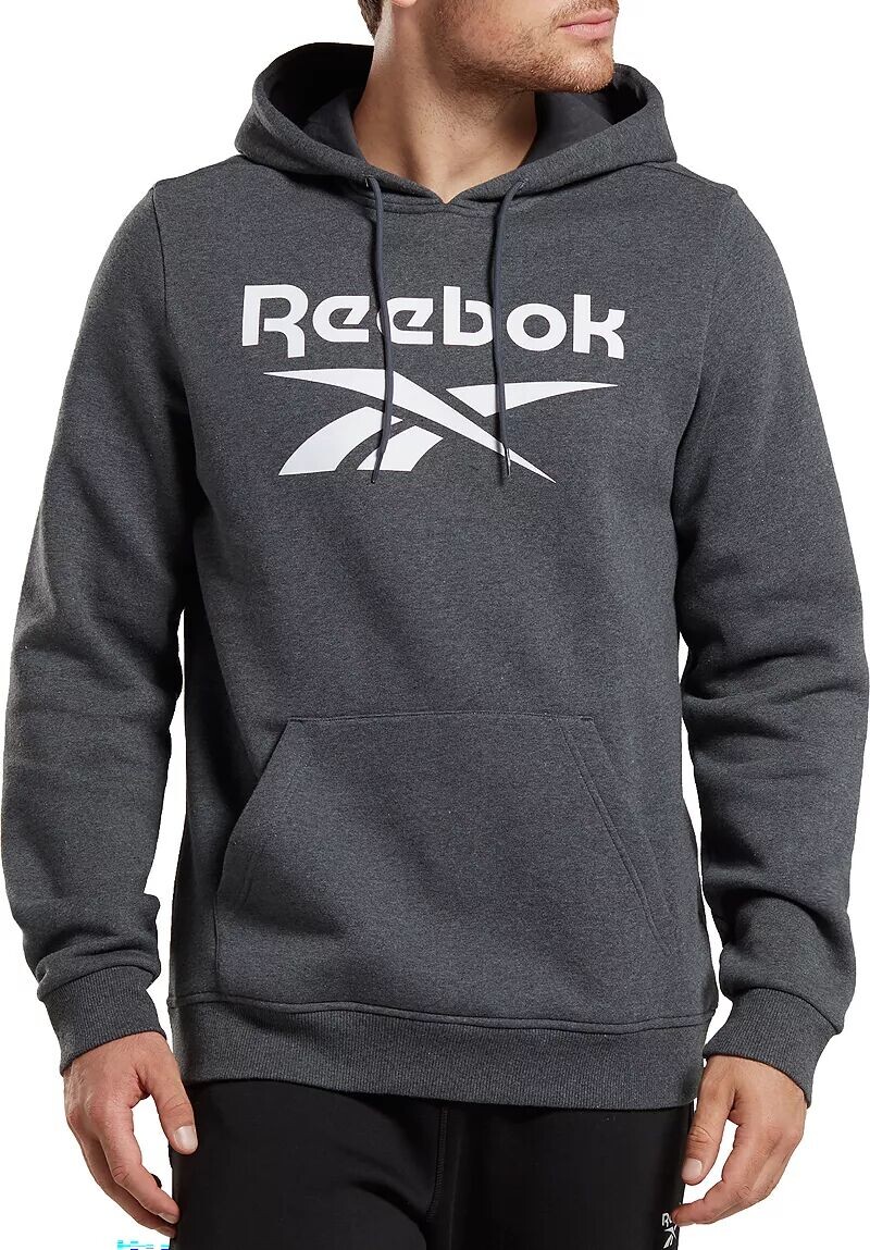 

Мужской флисовый пуловер с капюшоном Reebok Identity с логотипом, серый