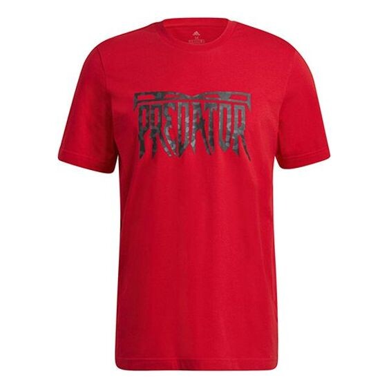 

Футболка adidas Predator Logo Soccer/Football Training Athleisure Casual Sports Breathable Short Sleeve Red, красный