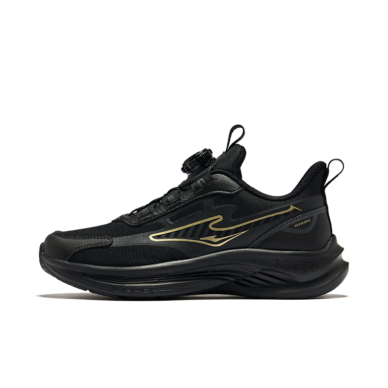 

ERKE KIDS Низкие детские беговые кроссовки Jet Black Metal Gold Kids'