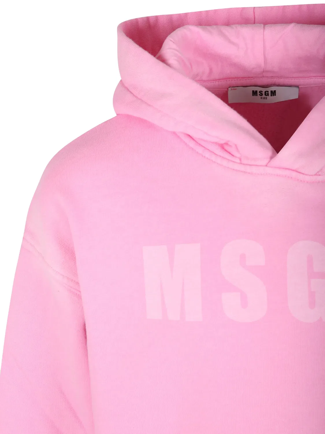 Хлопковое худи с логотипом MSGM, розовый — фото 2