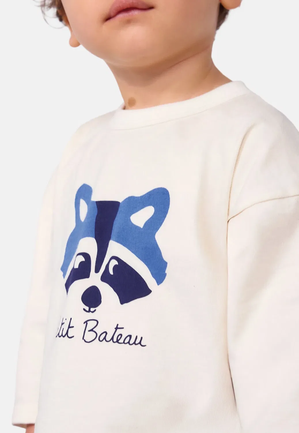 Футболка унисекс с рождественским принтом и длинными рукавами Petit Bateau, Milk