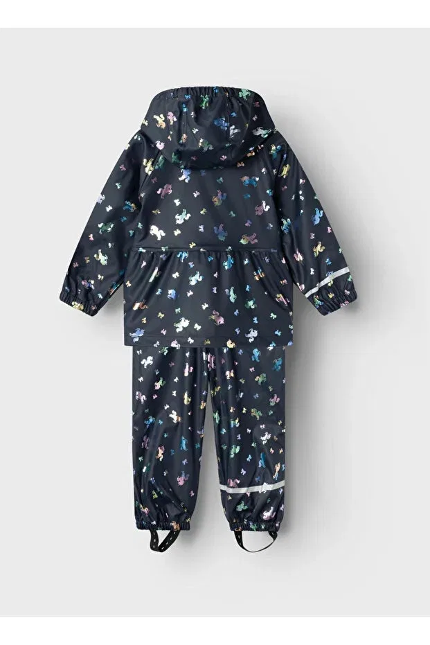 Детское пальто для девочек с принтом Name It, Navy Blue — фото 4