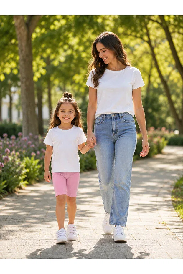 Детские леггинсы для девочек хлопковые 3-Pack kids' basic short leggings Heren, Pink-White-Black — фото 2