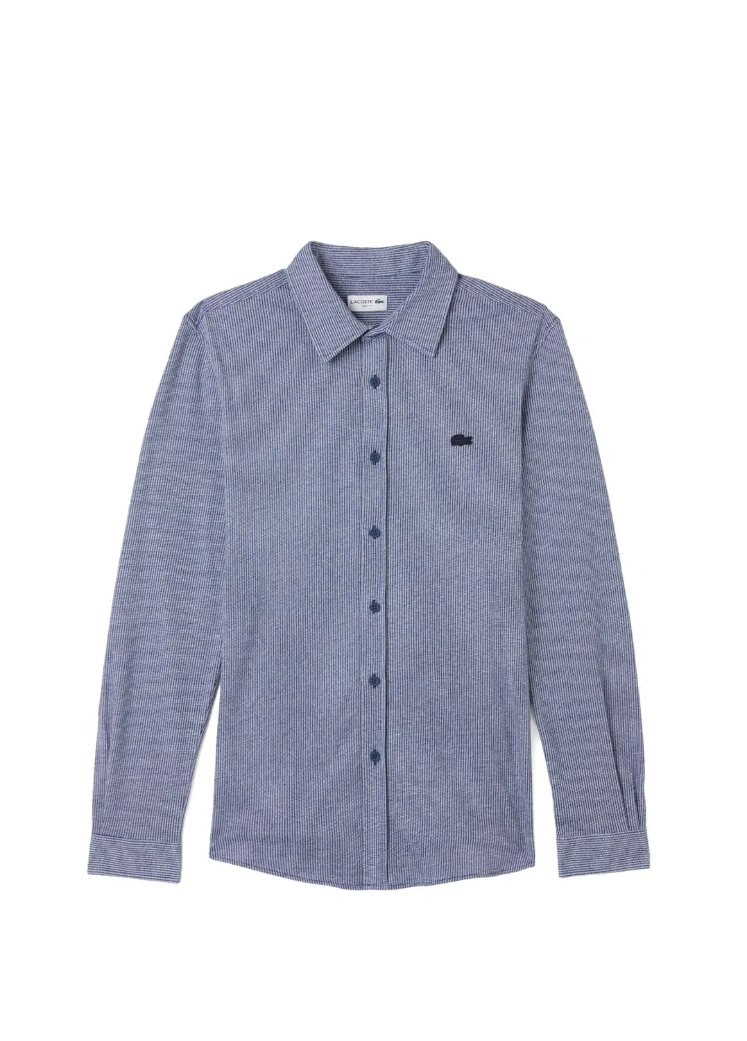 Рубашка Lacoste, темно-синяя, slim fit, длинный рукав