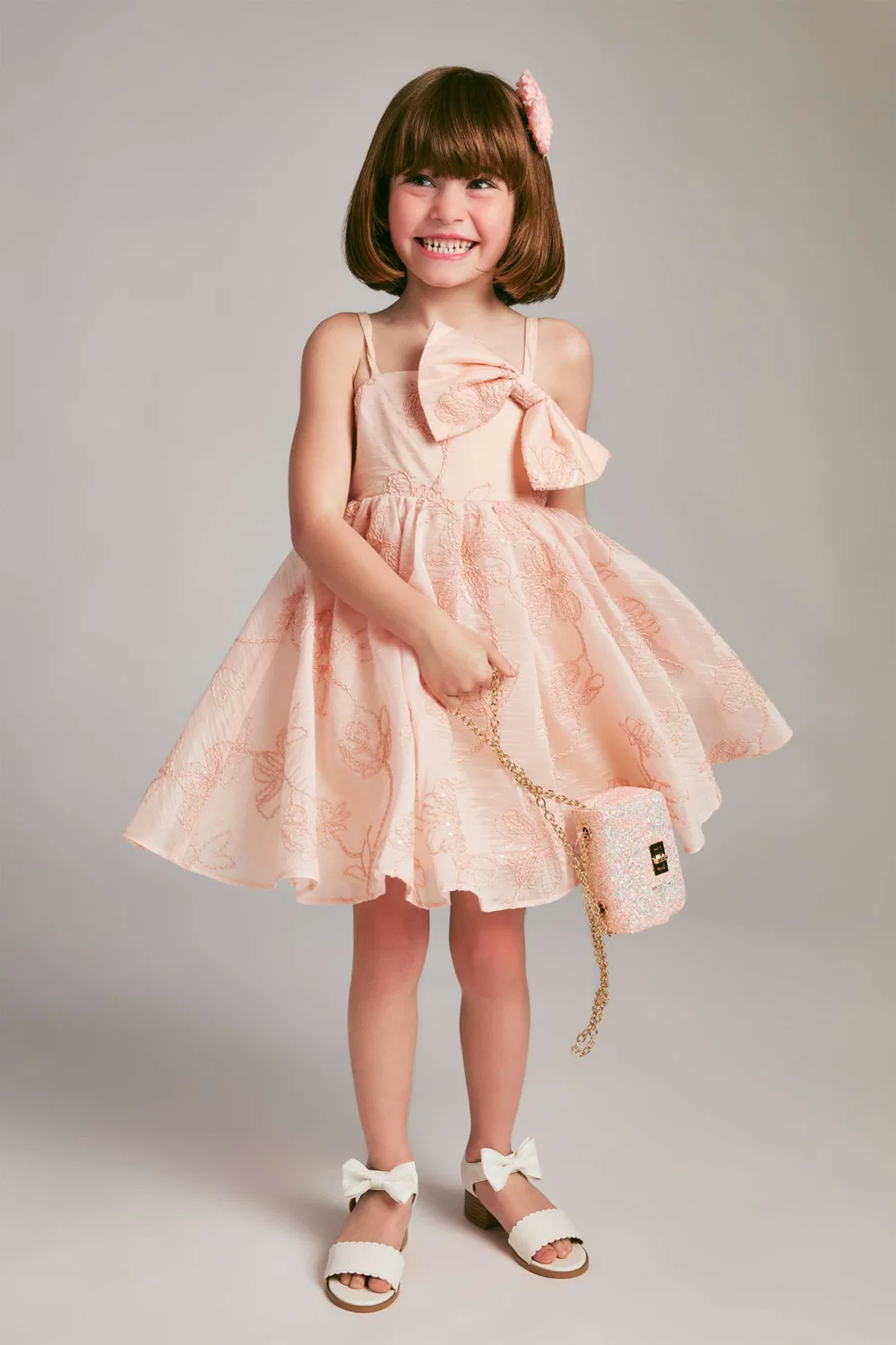 Платье с вышивкой Amelia Embroidered Bow Bardot Junior — фото 2
