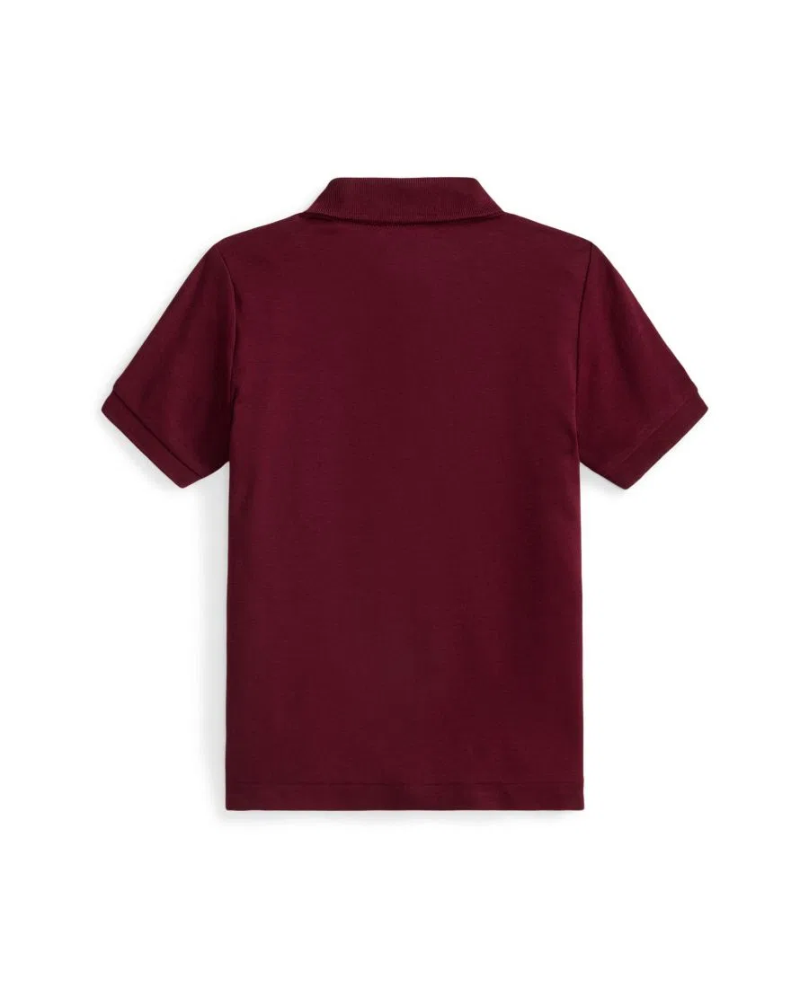 Мягкая хлопковая рубашка-поло для мальчиков 2-7 лет Polo Ralph Lauren, Wine — фото 2