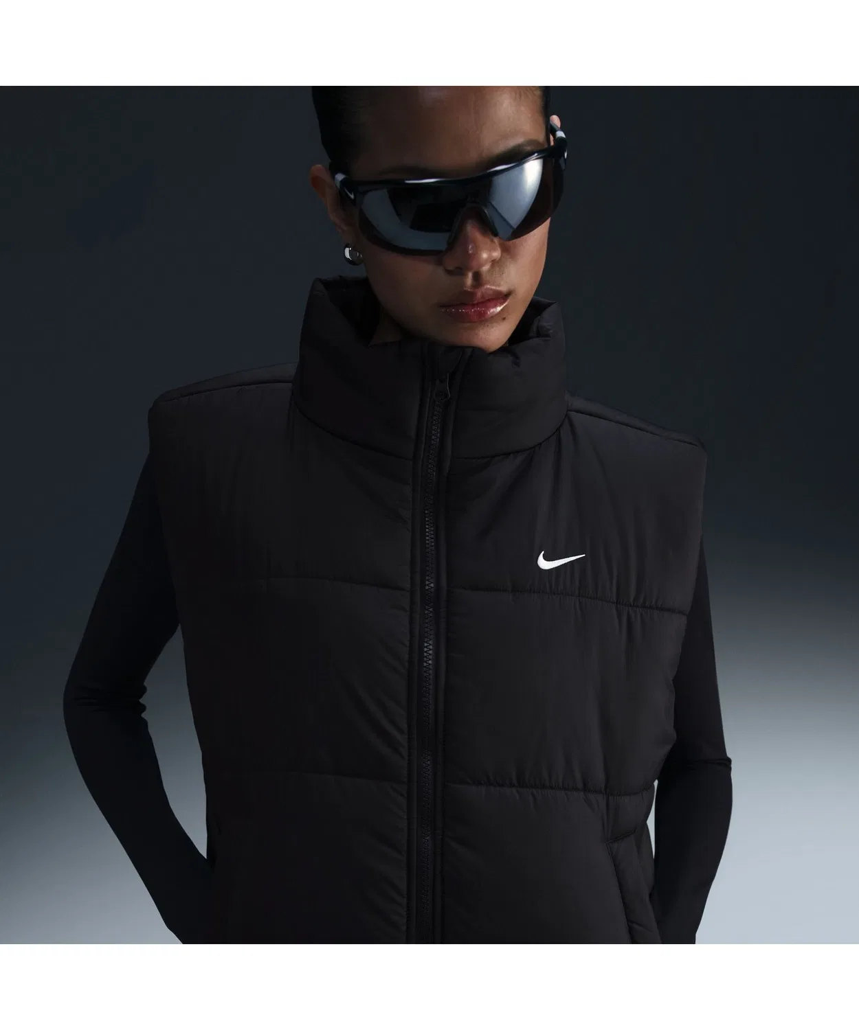 Женский утепленный жилет Nike Therma Fit с синтетическим наполнителем, модель NSW TF SYNFL CLSC NIKE, Black — фото 4