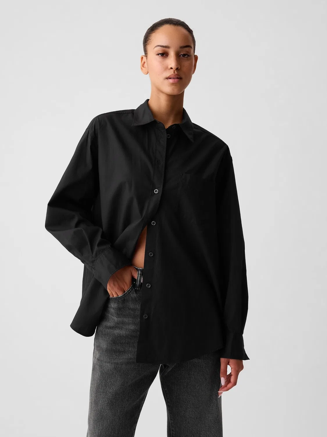 Рубашка оверсайз Gap Black