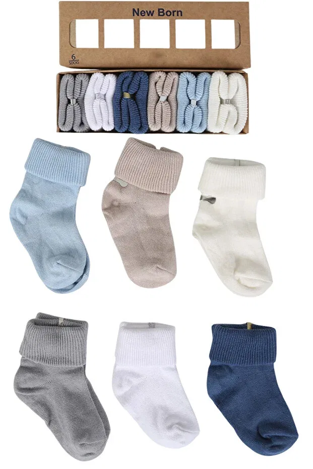 Детский комплект носков для новорожденных хлопковый Organic baby socks set Baby Shez, Blue