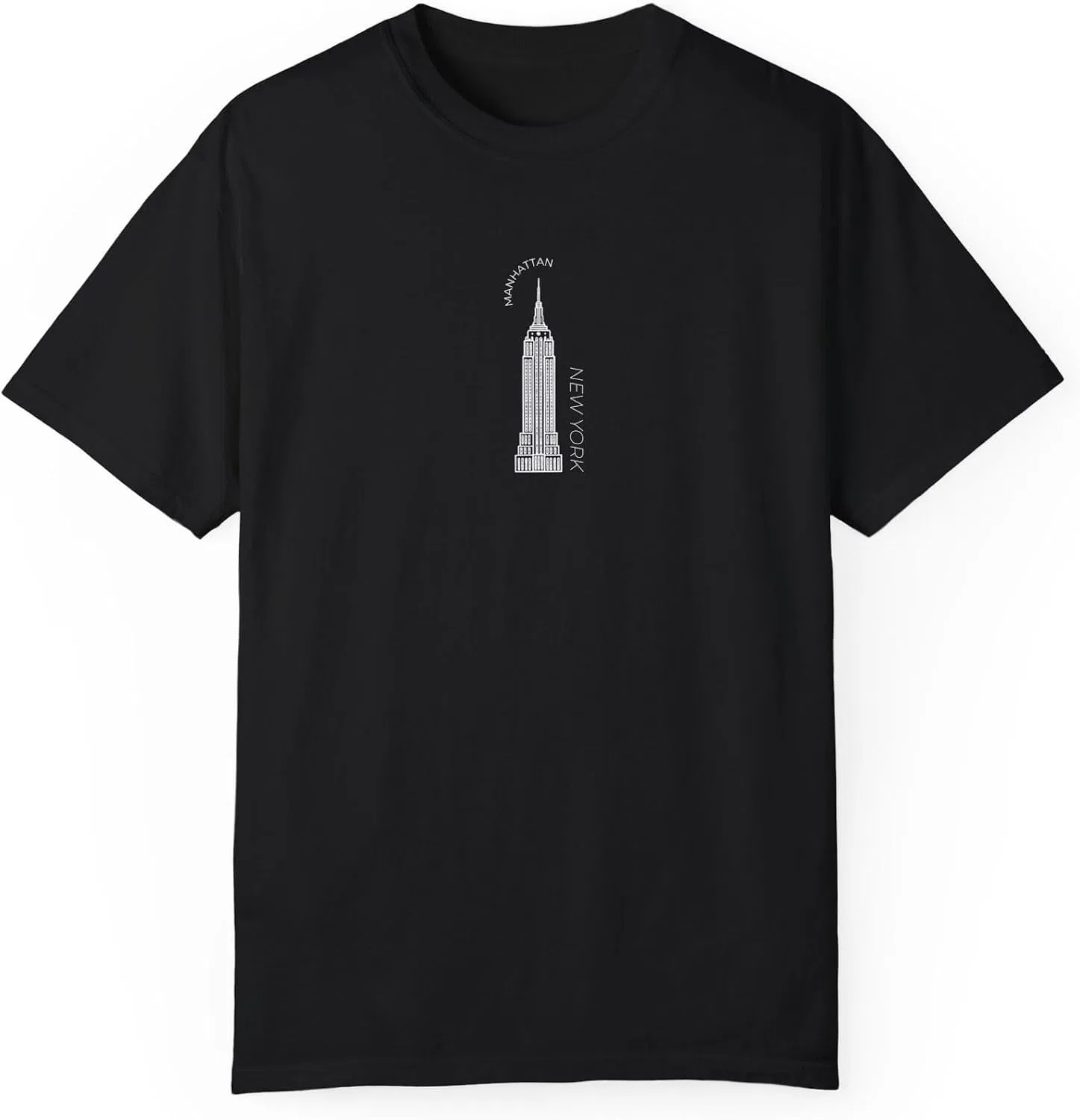 Футболка с принтом Empire State Building Comfort Colors, Black