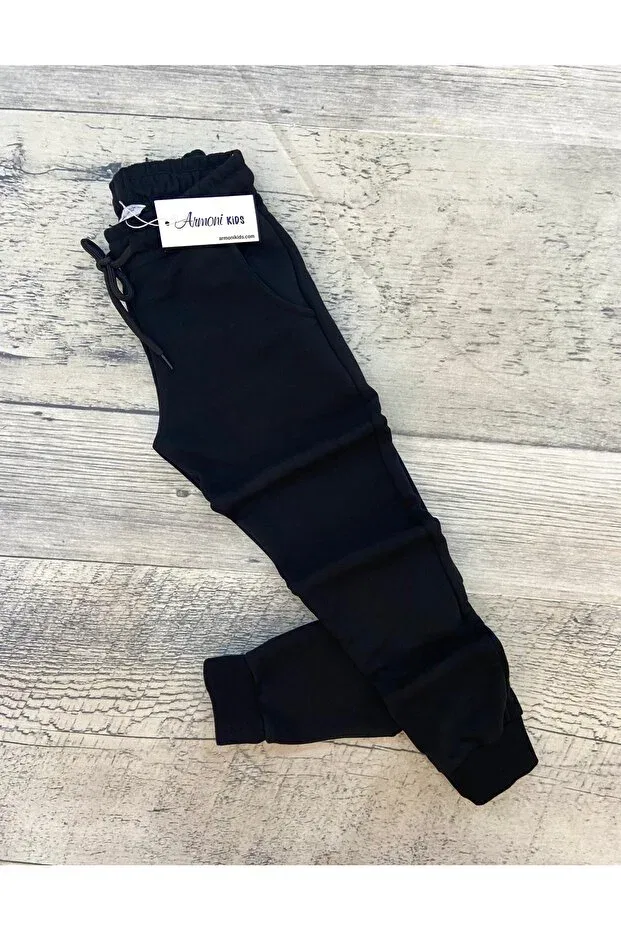 Детские спортивные штаны для девочек с эластичным манжетом Store, Black