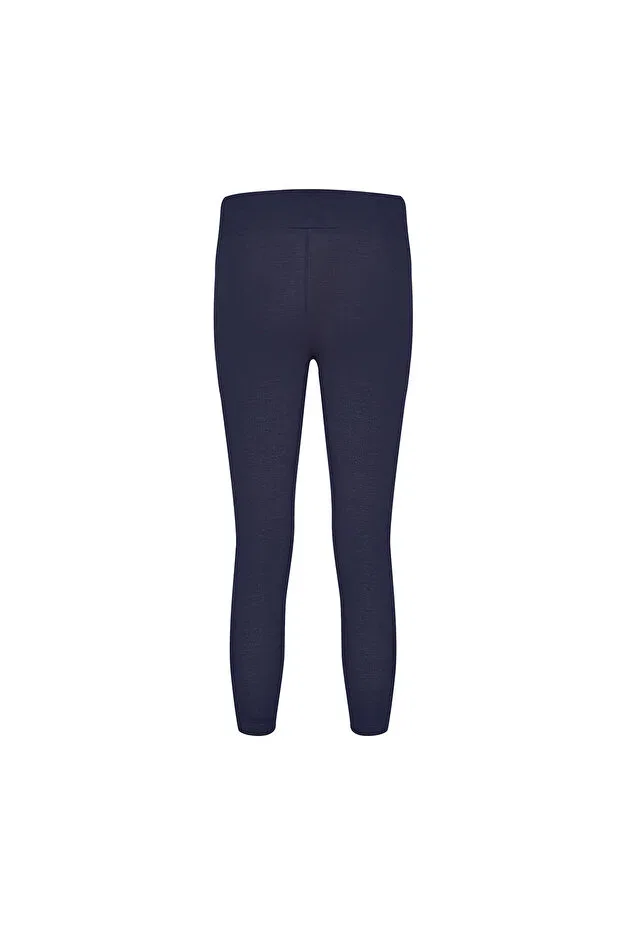 Детские леггинсы для девочек хлопковые Hummel, Navy Blue — фото 3